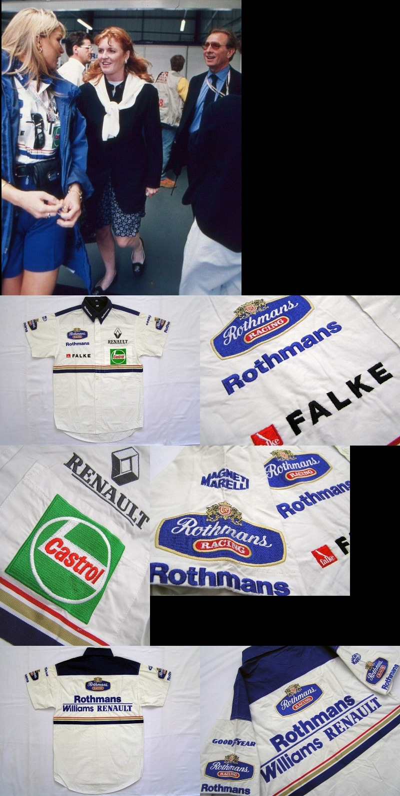 Rothmans ロスマンズ ウィリアムズ ルノー ピットシャツ F1