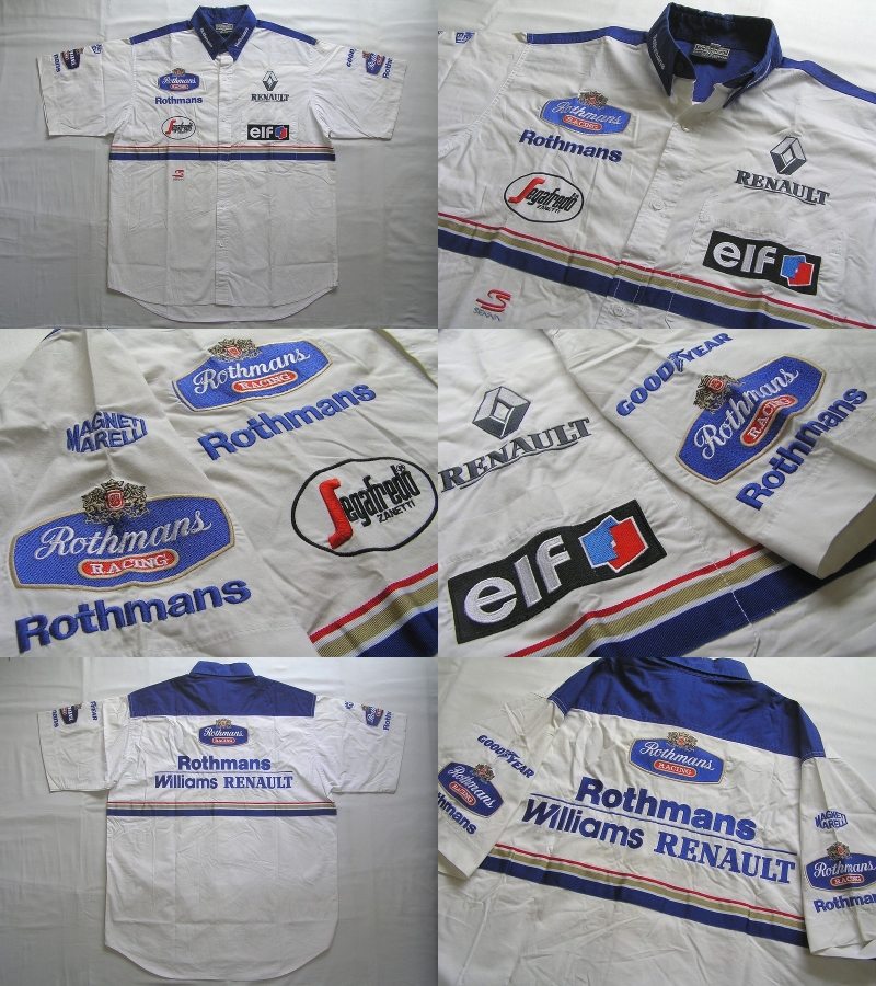 Rothmans ロスマンズ ウィリアムズ ルノー ピットシャツ F1